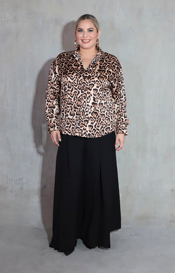 Camisera beige satinada - BLUSA XL Boutiquemirel 