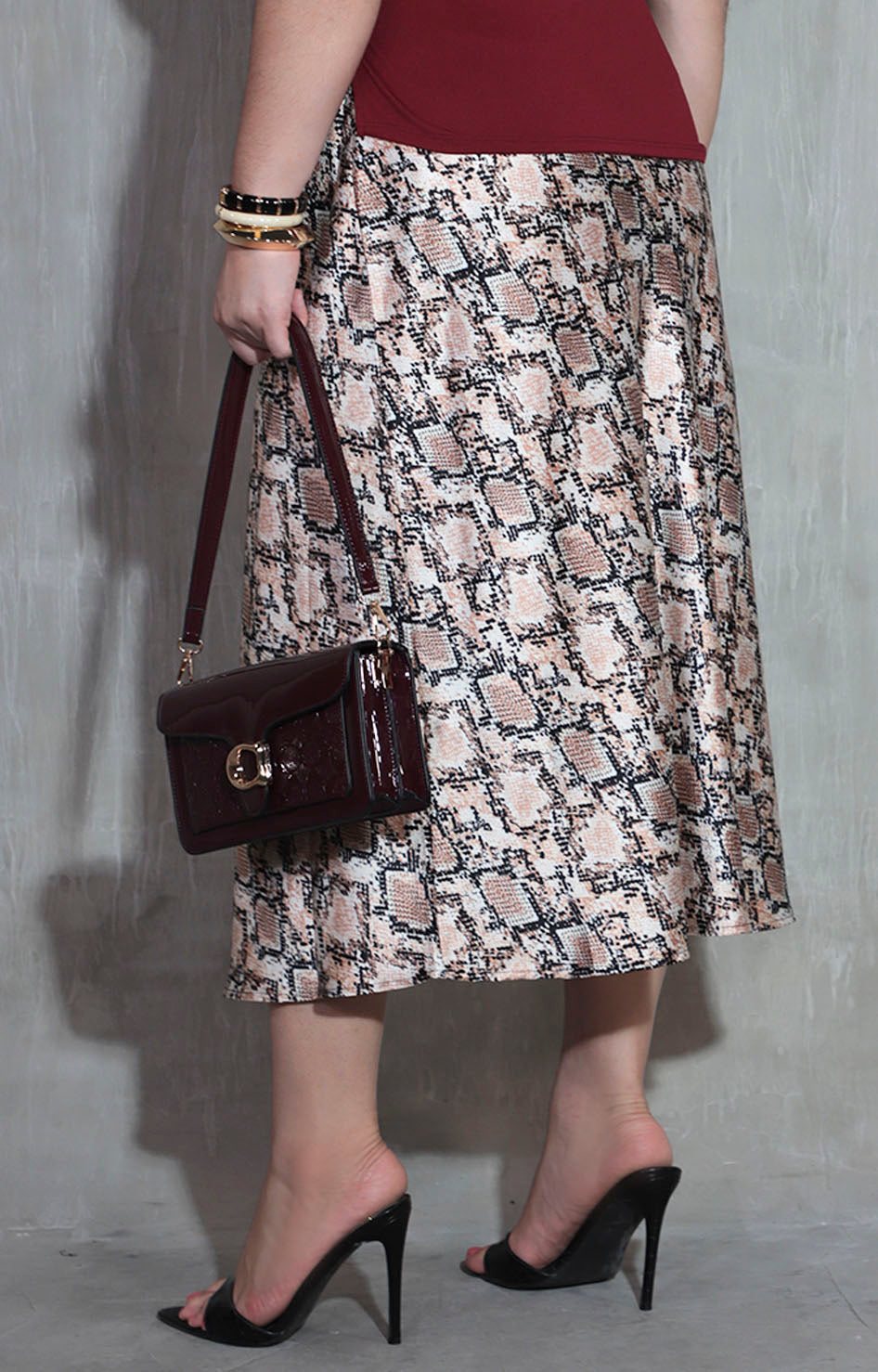 Falda beige estampada - FALDA XL Boutiquemirel 