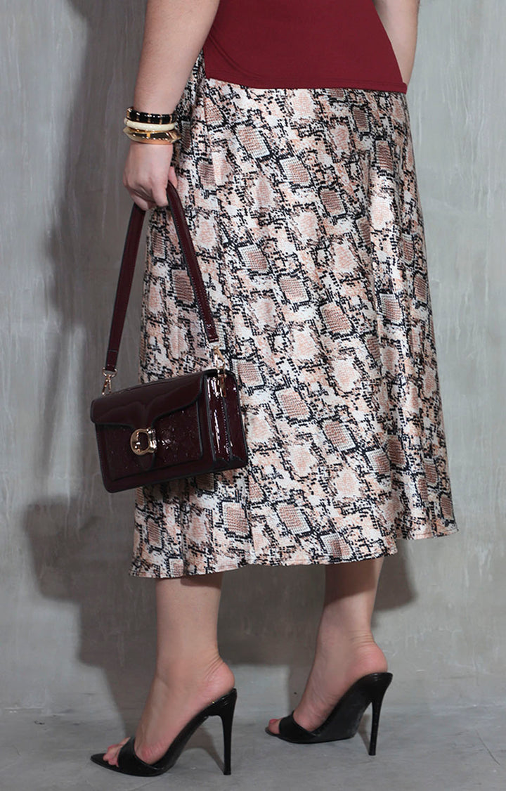 Falda beige estampada - FALDA XL Boutiquemirel 