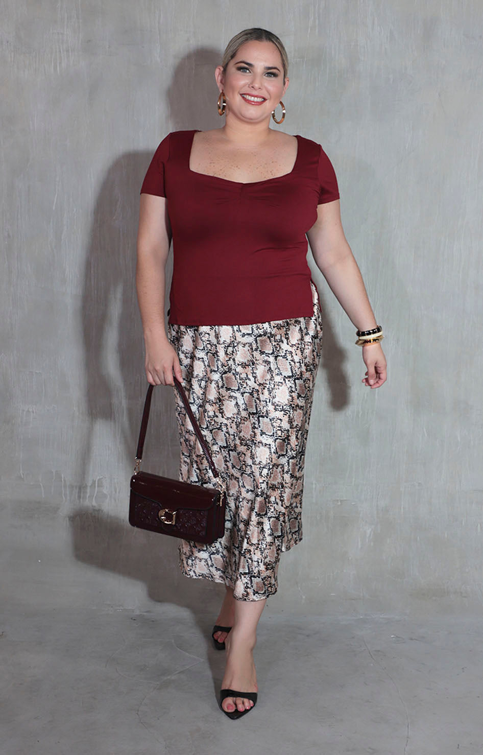 Falda beige estampada - FALDA XL Boutiquemirel 