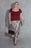 Falda beige estampada - FALDA XL Boutiquemirel 