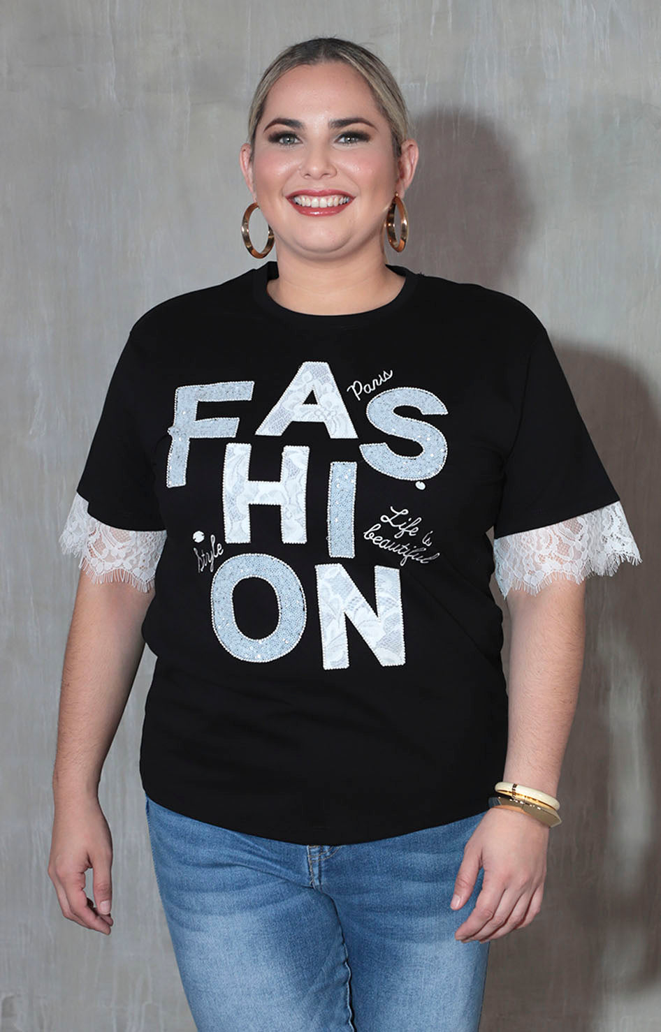 Blusa negra con letras - BLUSA XL Boutiquemirel 