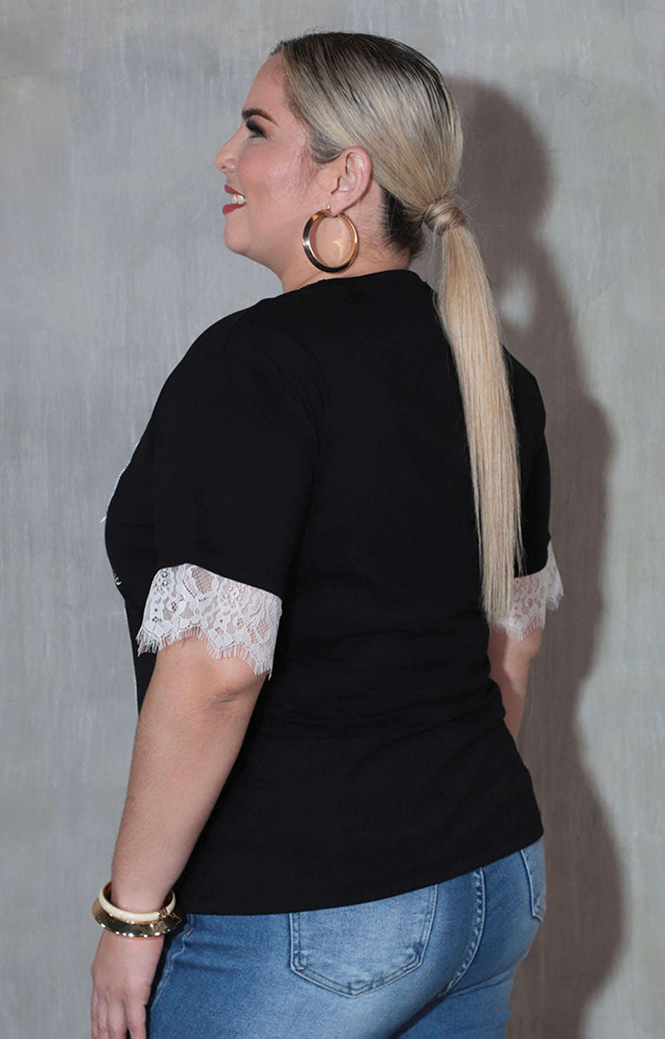 Blusa negra con letras - BLUSA XL Boutiquemirel 