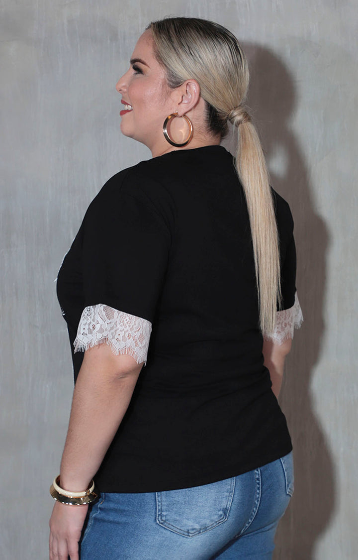 Blusa negra con letras - BLUSA XL Boutiquemirel 