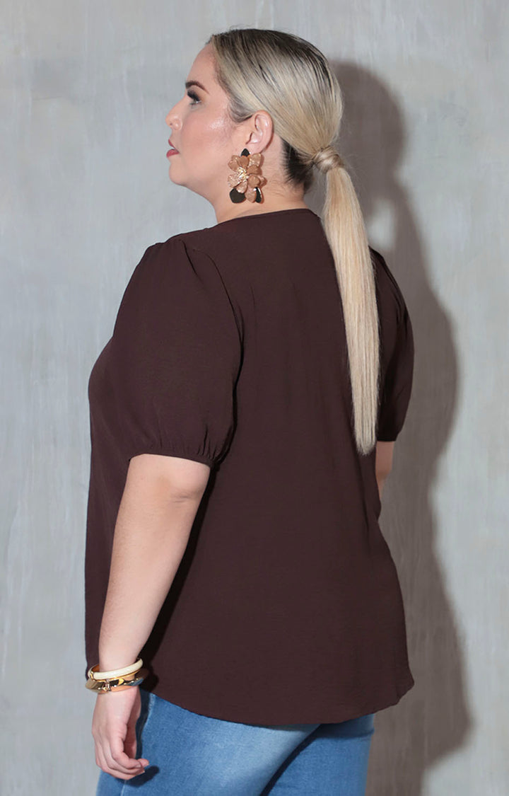 Blusa café - BLUSA XL Boutiquemirel 