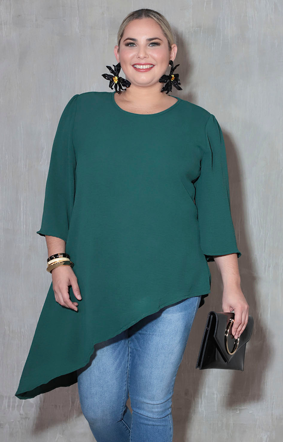 Blusa verde asimétrica - BLUSA XL Boutiquemirel 