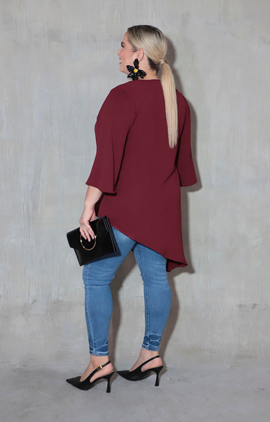 Blusa vino asimétrica - BLUSA XL Boutiquemirel 