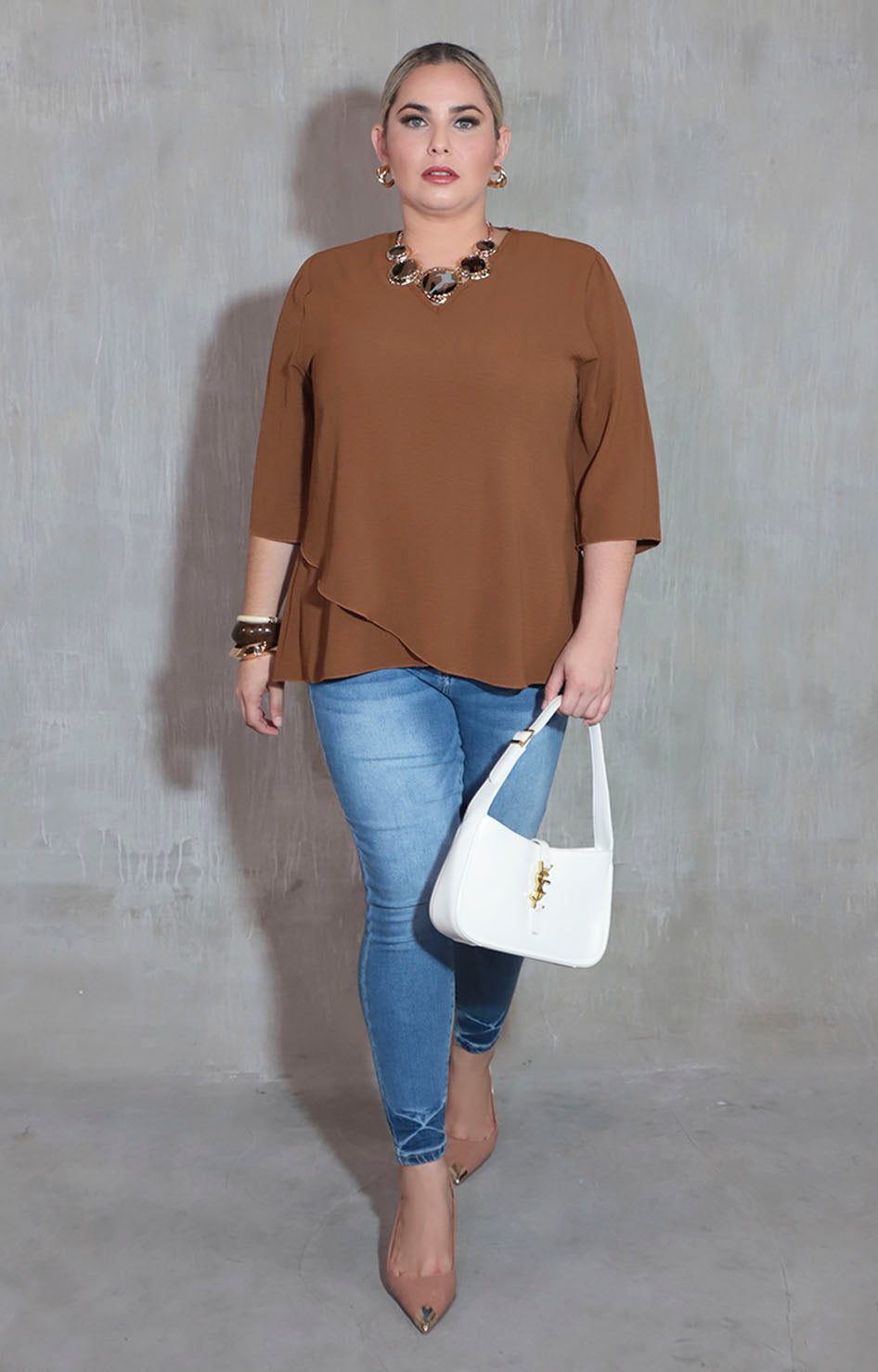 Blusa café - BLUSA XL Boutiquemirel 
