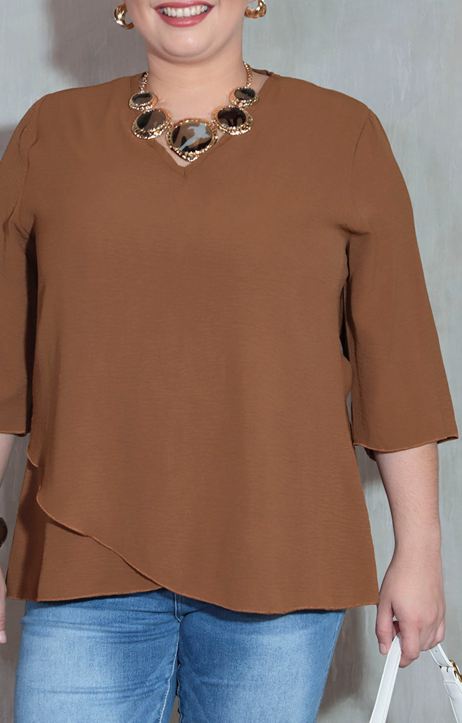 Blusa café - BLUSA XL Boutiquemirel 