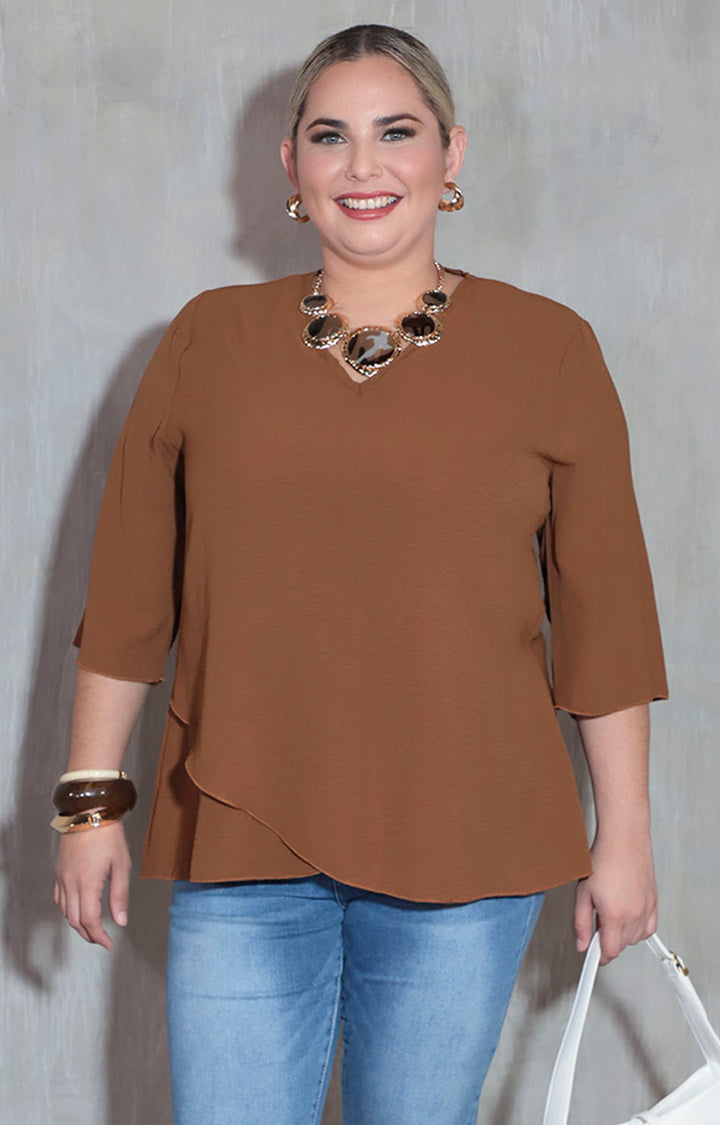 Blusa café - BLUSA XL Boutiquemirel 