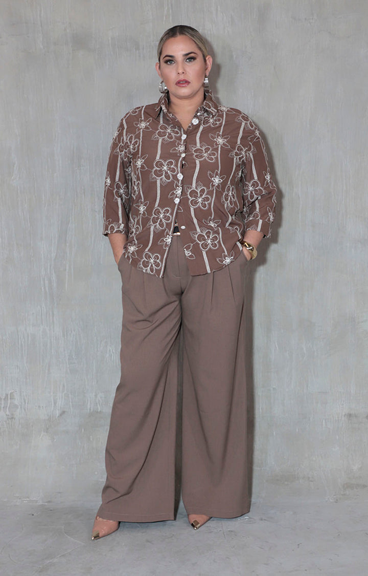 Camisera café - BLUSA Boutiquemirel 