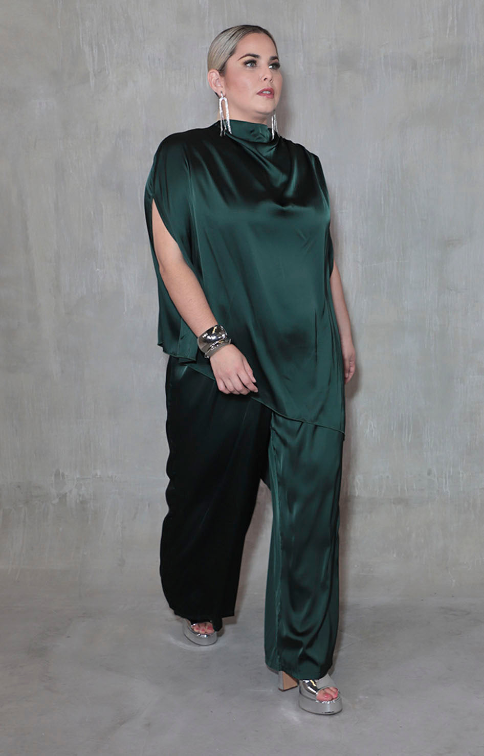 Conjunto verde satinado - CONJUNTO Boutiquemirel 