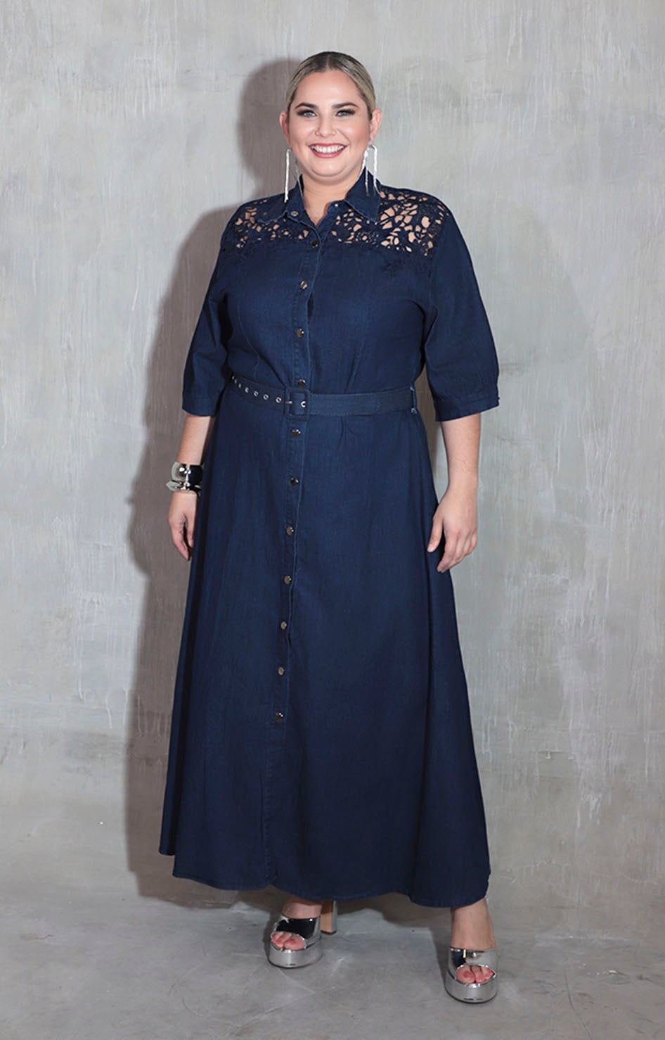 Vestido camisero denim - CONJUNTO Boutiquemirel 