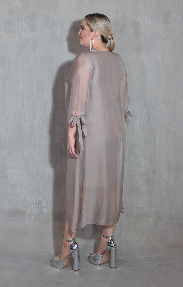 Vestido beige bordado - VESTIDO XL Boutiquemirel 