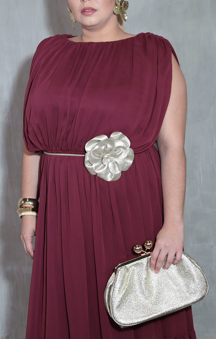 Vestido plisado vino - VESTIDO XL Boutiquemirel 