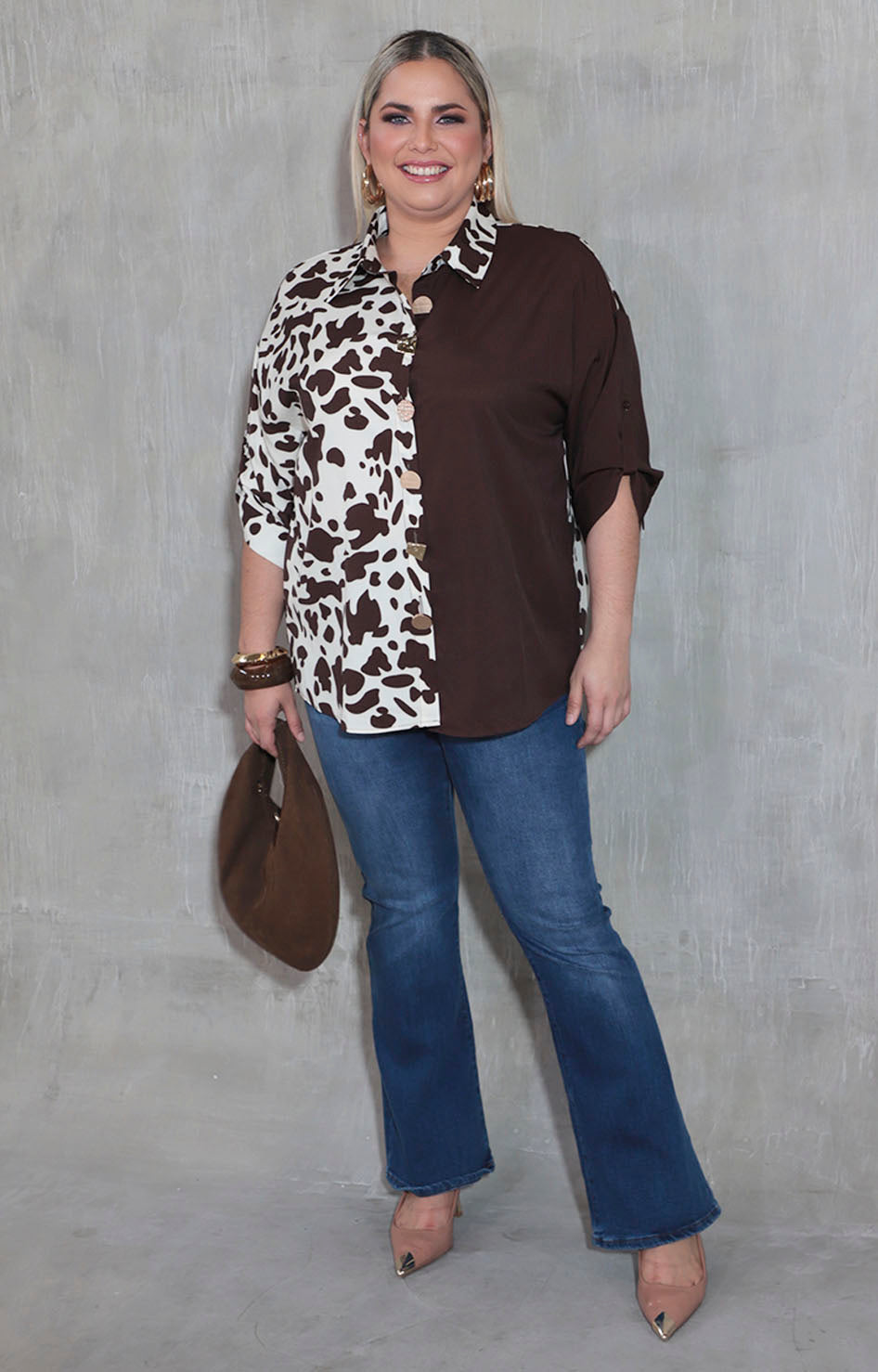 Camisera café dúo - BLUSA XL Boutiquemirel 