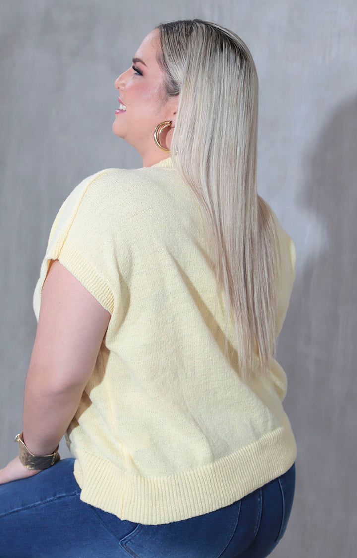 Blusa amarilla bordada - BLUSA XL Boutiquemirel 