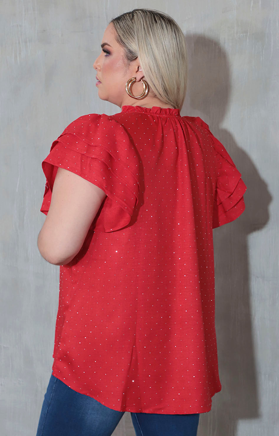 Blusa roja con brillos - BLUSA Boutiquemirel 