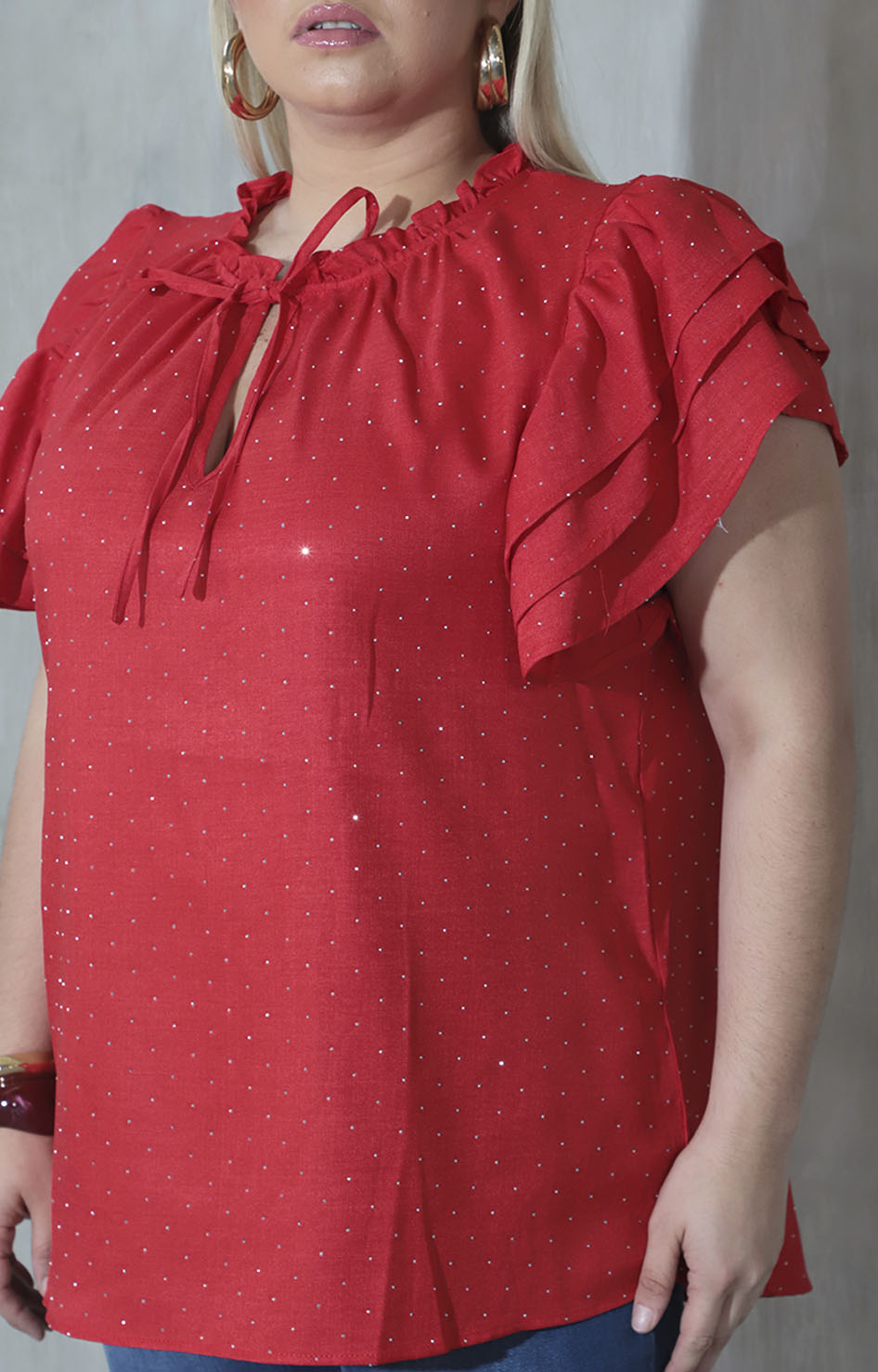 Blusa roja con brillos - BLUSA Boutiquemirel 