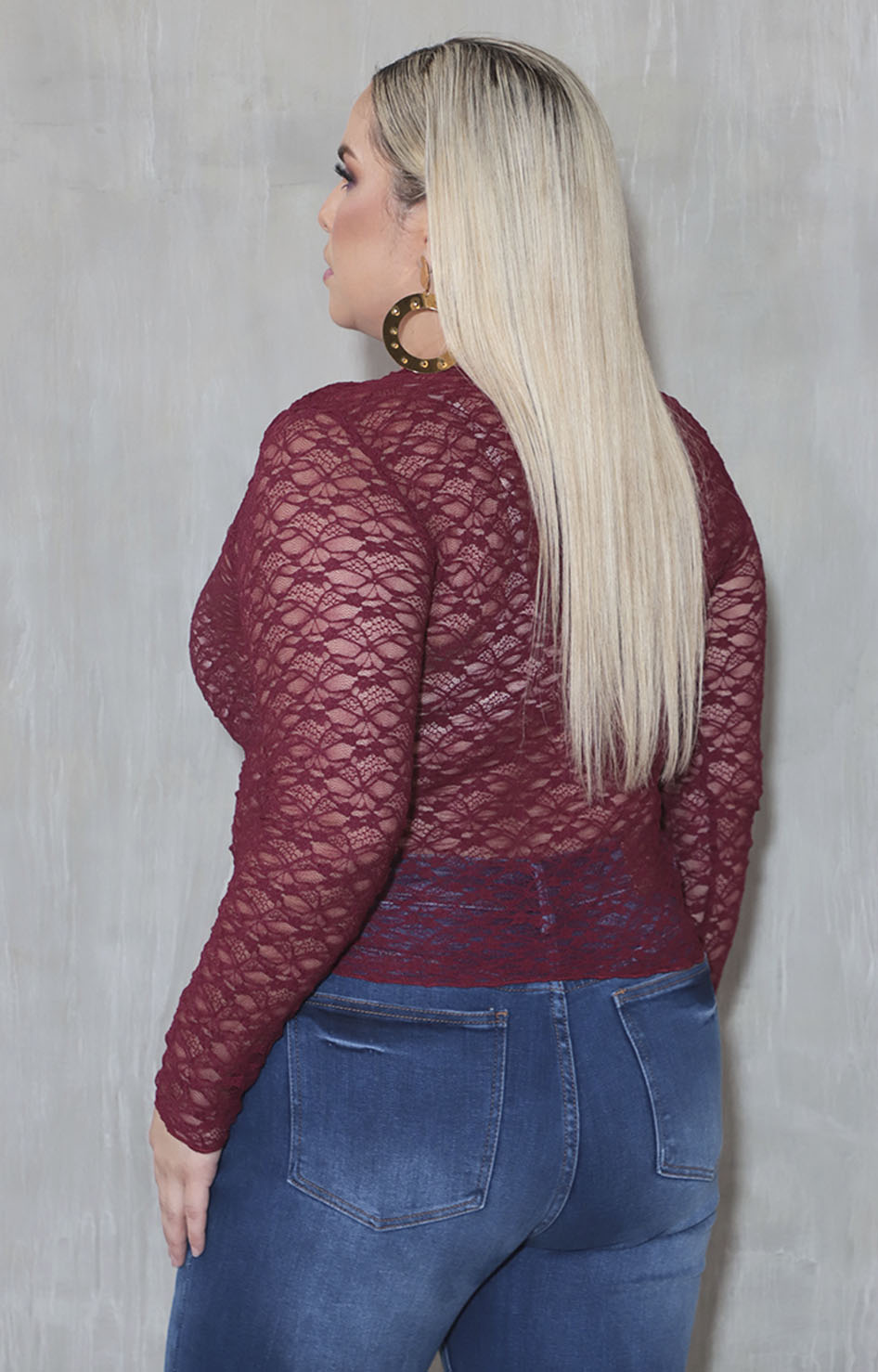 Blusa vino de encaje - BLUSA XL Boutiquemirel 