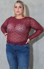 Blusa vino de encaje - BLUSA XL Boutiquemirel 