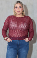 Blusa vino de encaje - BLUSA XL Boutiquemirel 