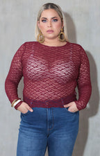Blusa vino de encaje - BLUSA XL Boutiquemirel 