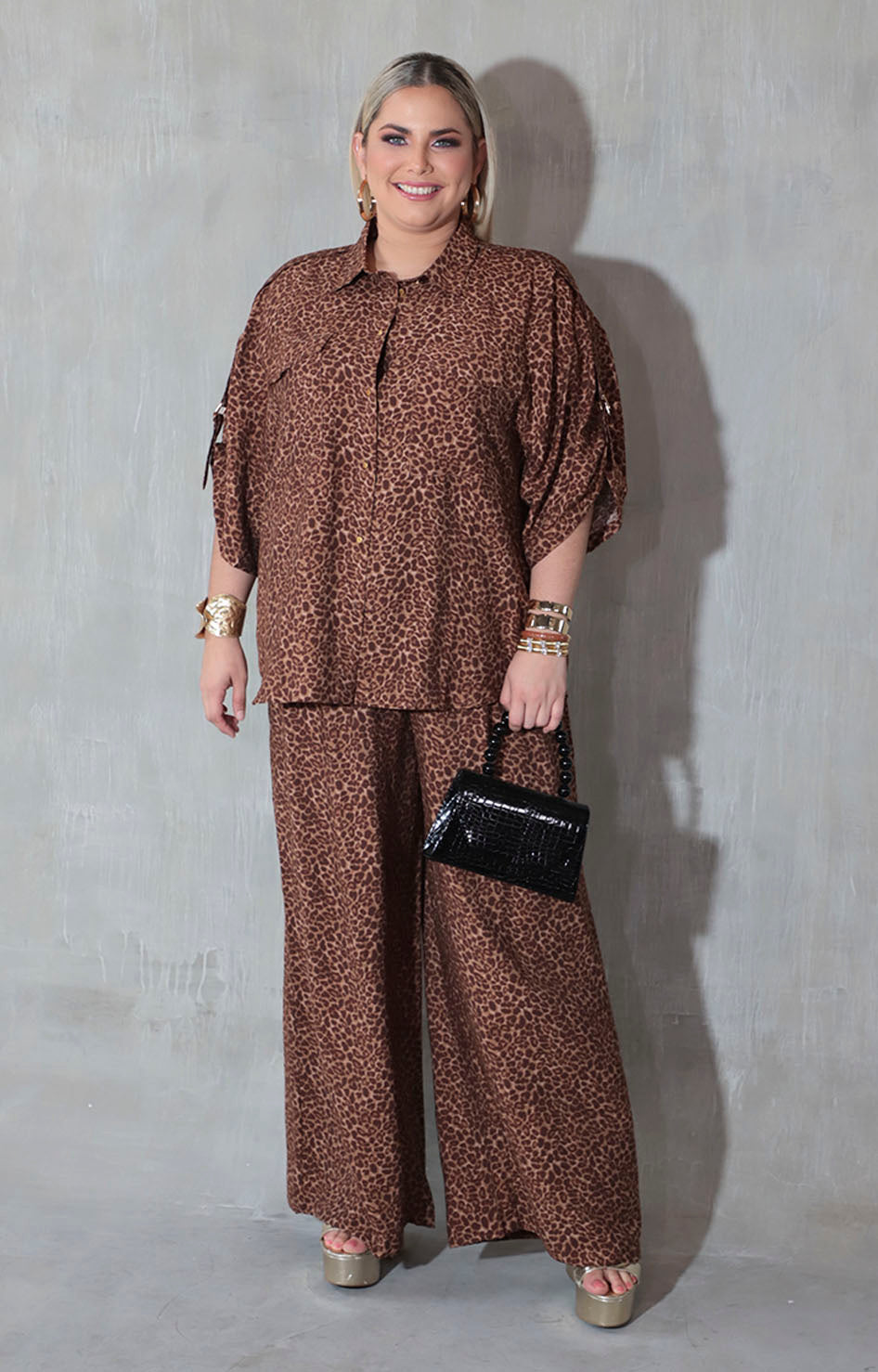 Conjunto café estampado - CONJUNTO XL Boutiquemirel 