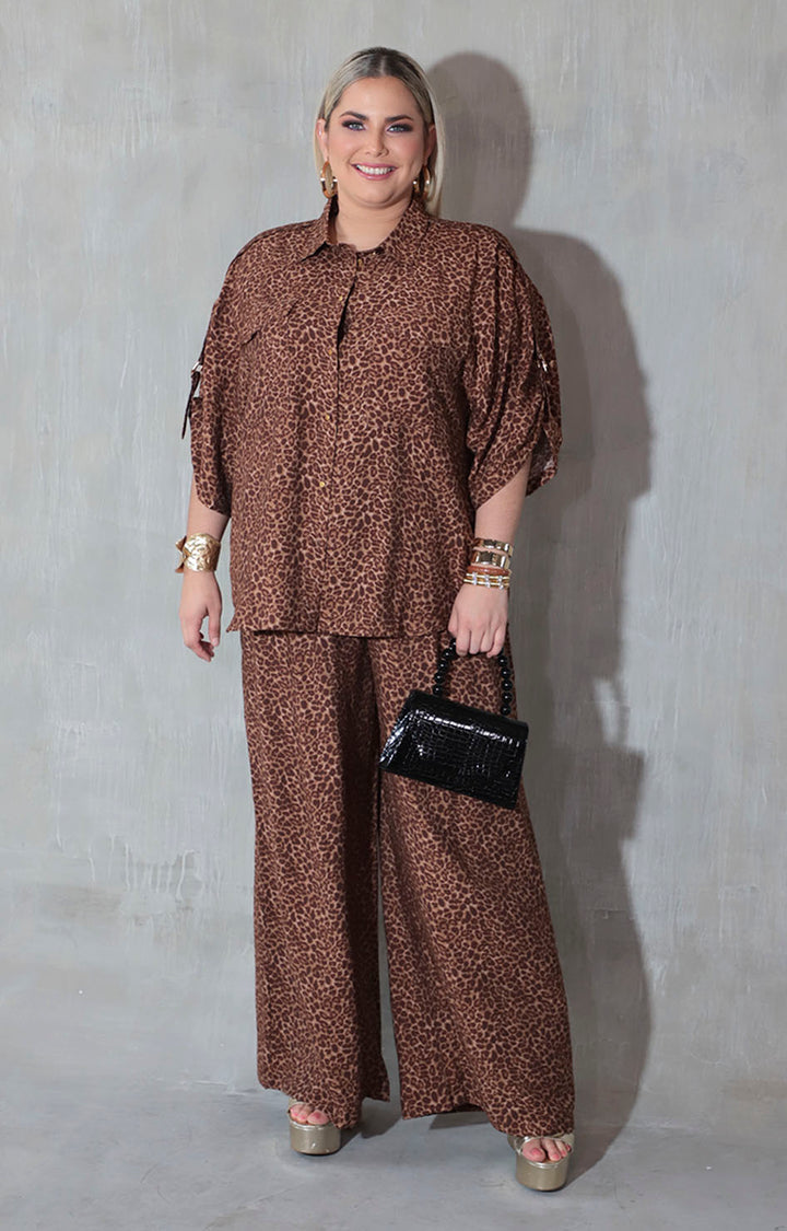 Conjunto café estampado - CONJUNTO XL Boutiquemirel 