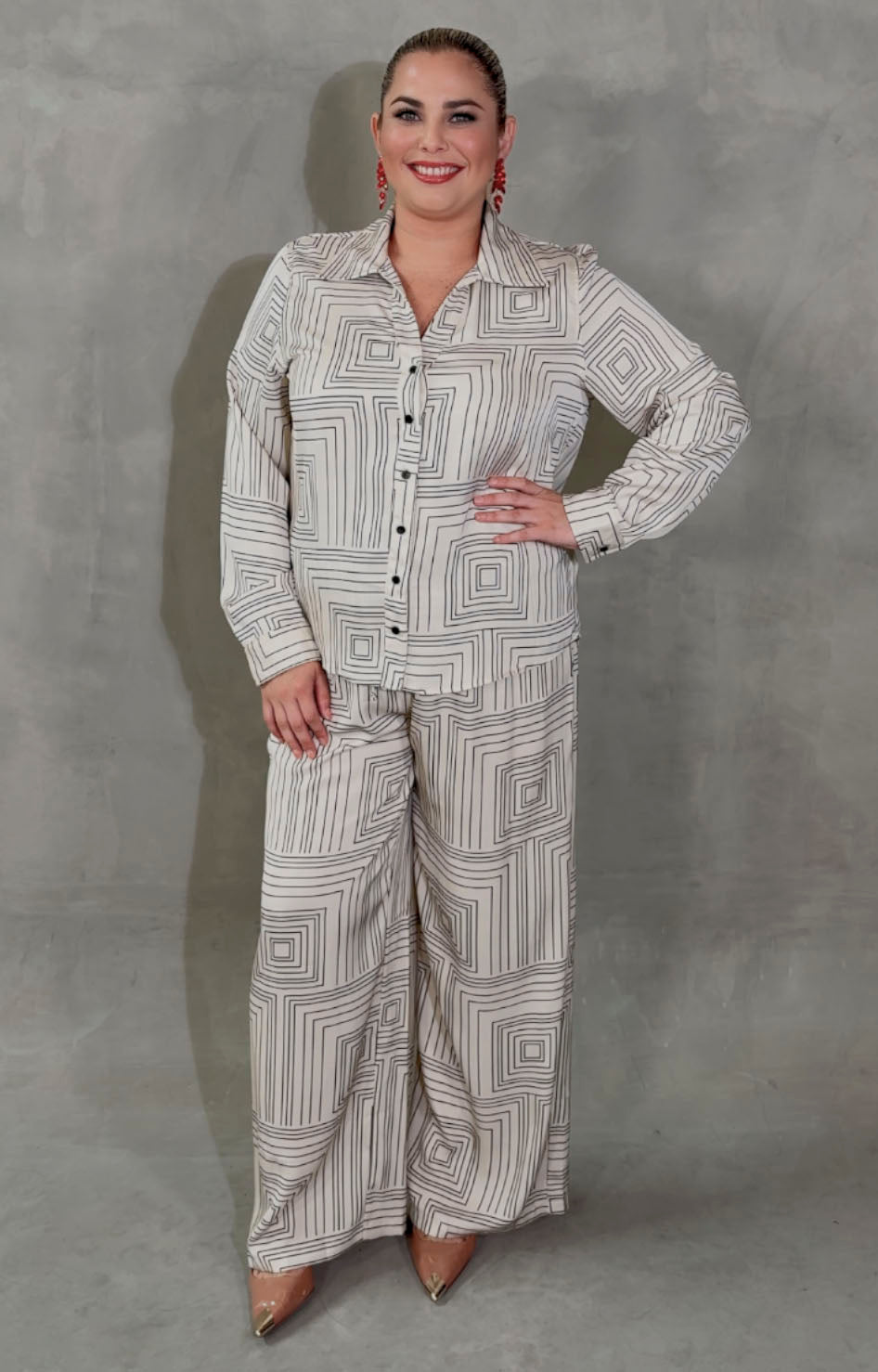 Conjunto beige estampado - CONJUNTO XL Boutiquemirel 