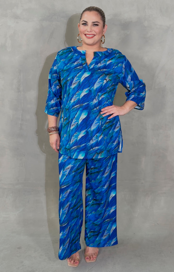 Conjunto azul estampado - CONJUNTO XL Boutiquemirel 