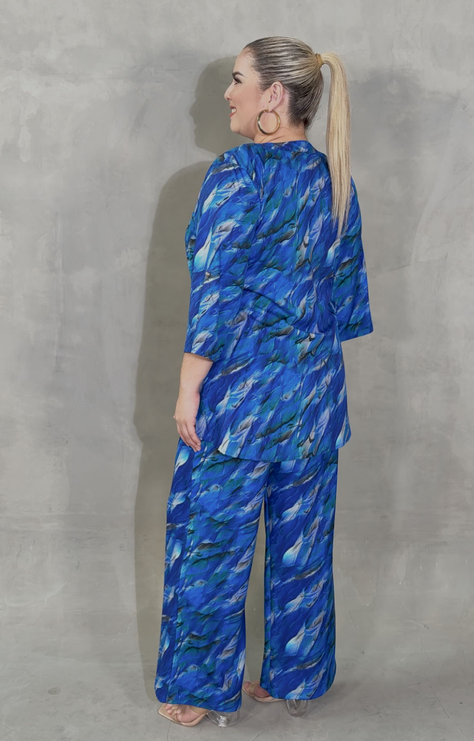 Conjunto azul estampado - CONJUNTO XL Boutiquemirel 