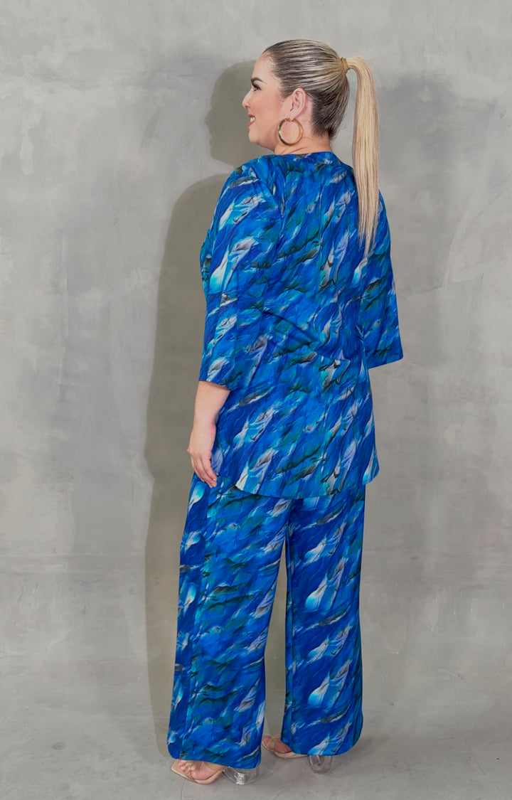 Conjunto azul estampado - CONJUNTO XL Boutiquemirel 