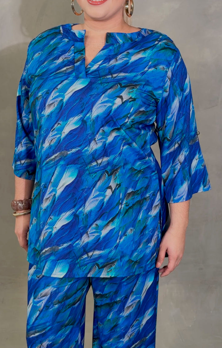 Conjunto azul estampado - CONJUNTO XL Boutiquemirel 