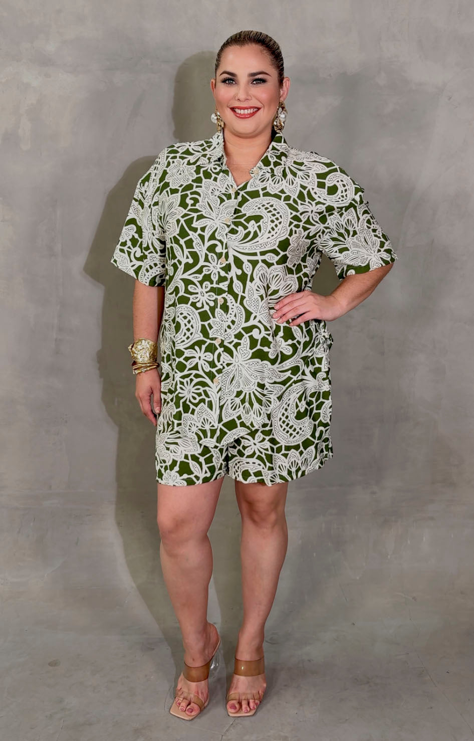 Conjunto verde estampado - CONJUNTO XL Boutiquemirel 