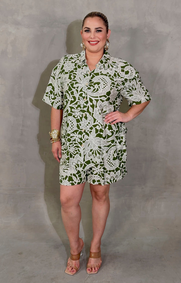 Conjunto verde estampado - CONJUNTO XL Boutiquemirel 