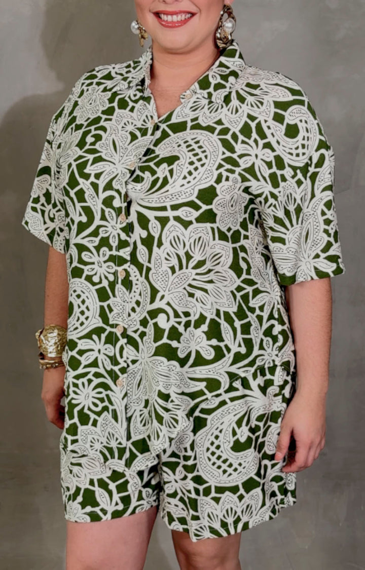 Conjunto verde estampado - CONJUNTO XL Boutiquemirel 