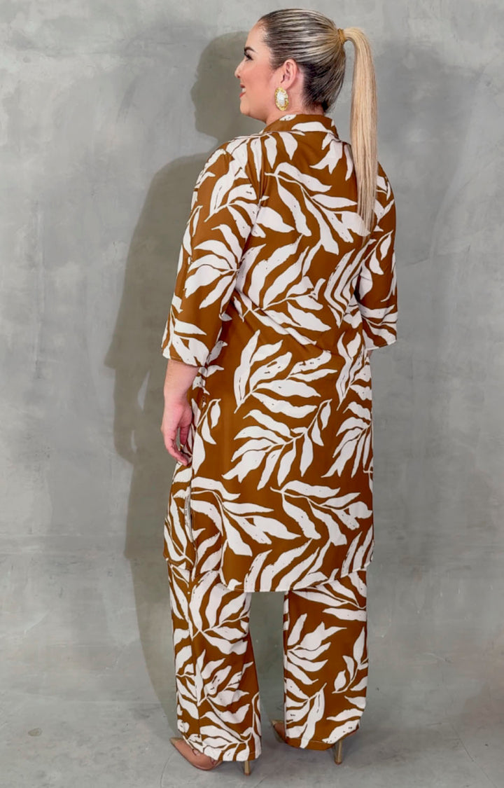 Conjunto café estampado - CONJUNTO XL Boutiquemirel 