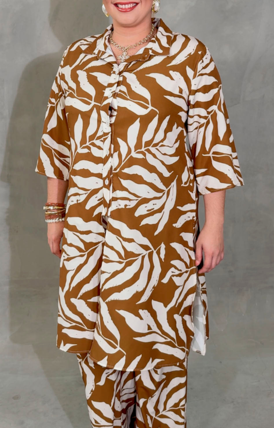 Conjunto café estampado - CONJUNTO XL Boutiquemirel 