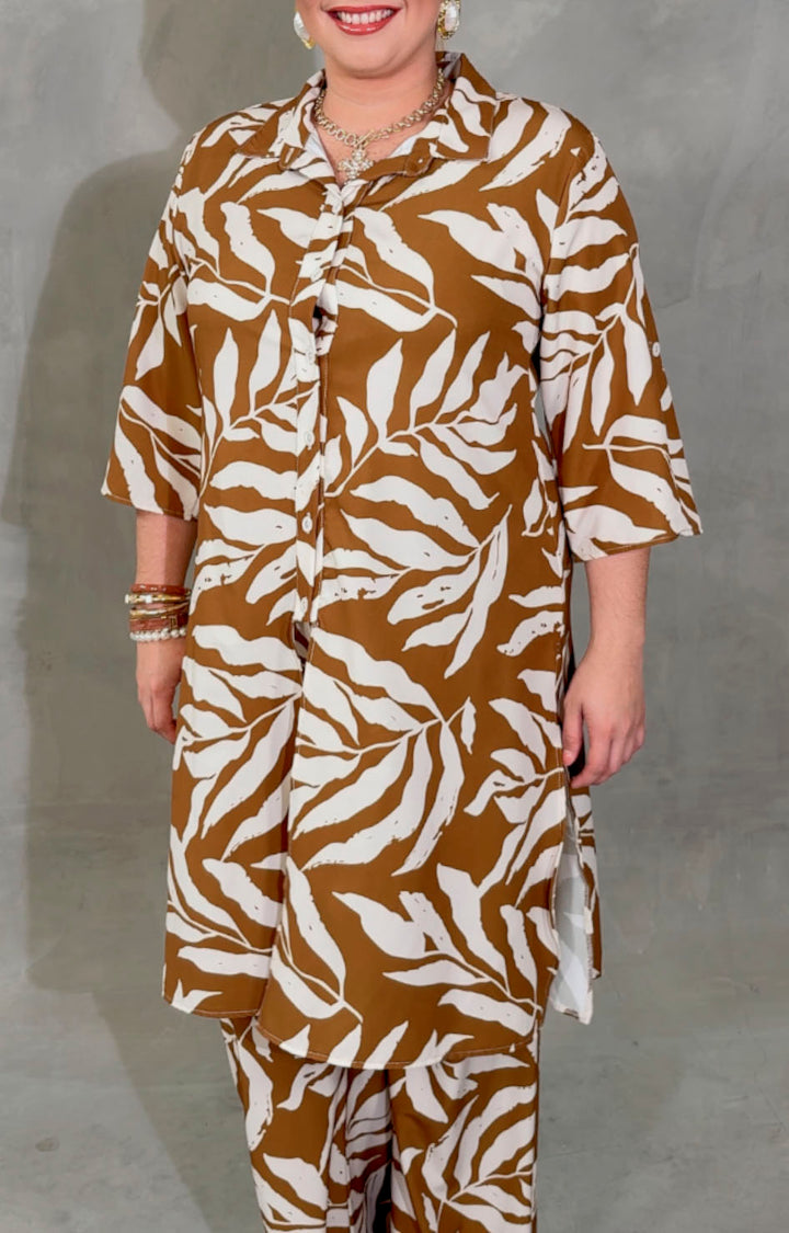 Conjunto café estampado - CONJUNTO XL Boutiquemirel 