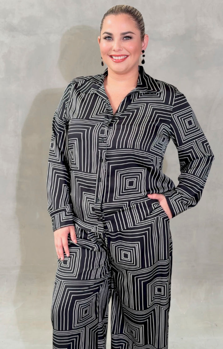 Conjunto negro estampado - CONJUNTO XL Boutiquemirel 