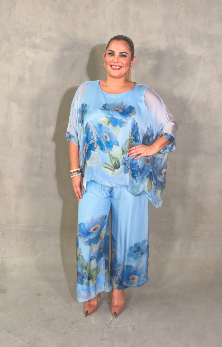 Conjunto azul de seda - CONJUNTO Boutiquemirel 