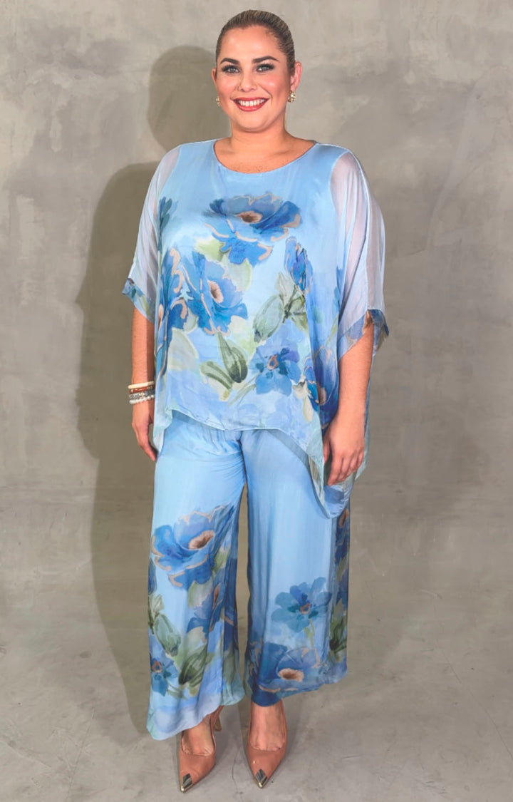 Conjunto azul de seda - CONJUNTO Boutiquemirel 