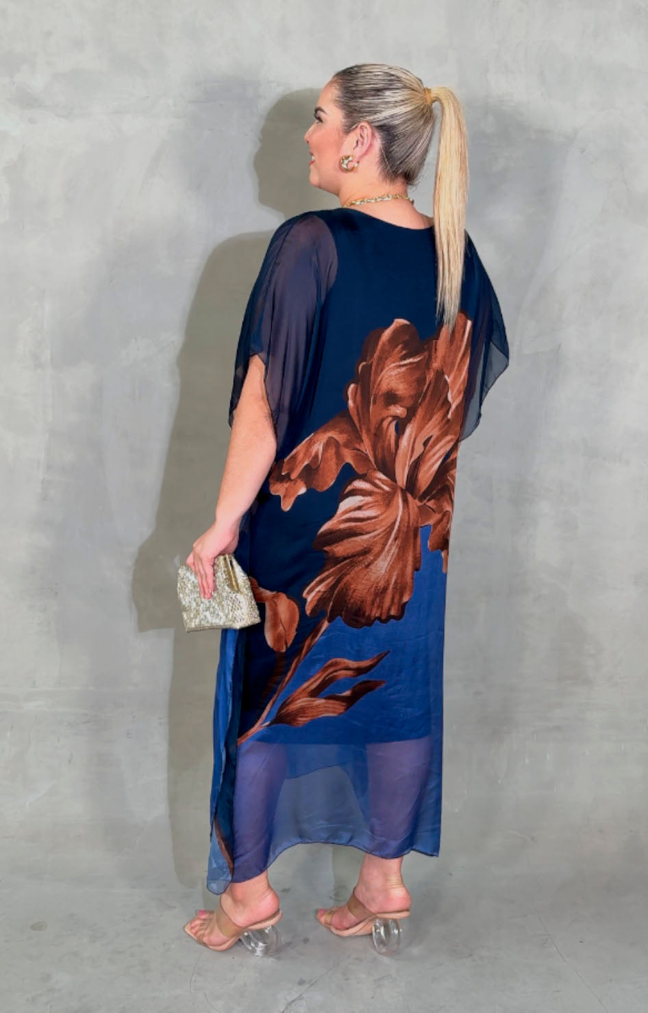 Vestido azul de seda - VESTIDO XL Boutiquemirel 