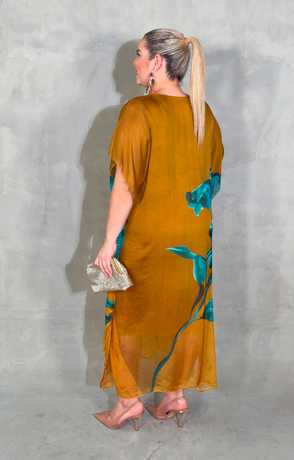 Vestido mostaza de seda - VESTIDO XL Boutiquemirel 