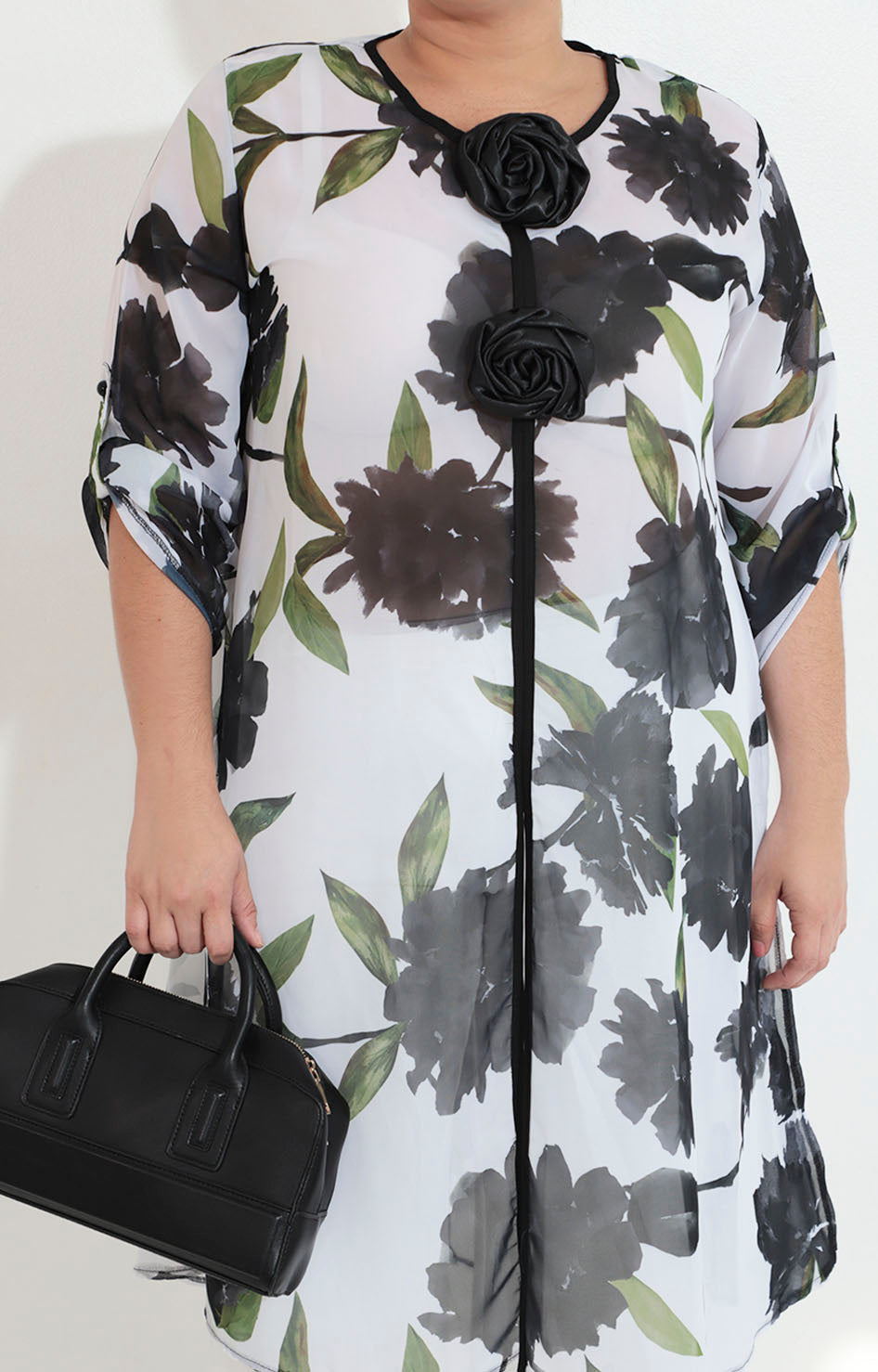 Blusón con flores negras - BLUSA XL Boutiquemirel 