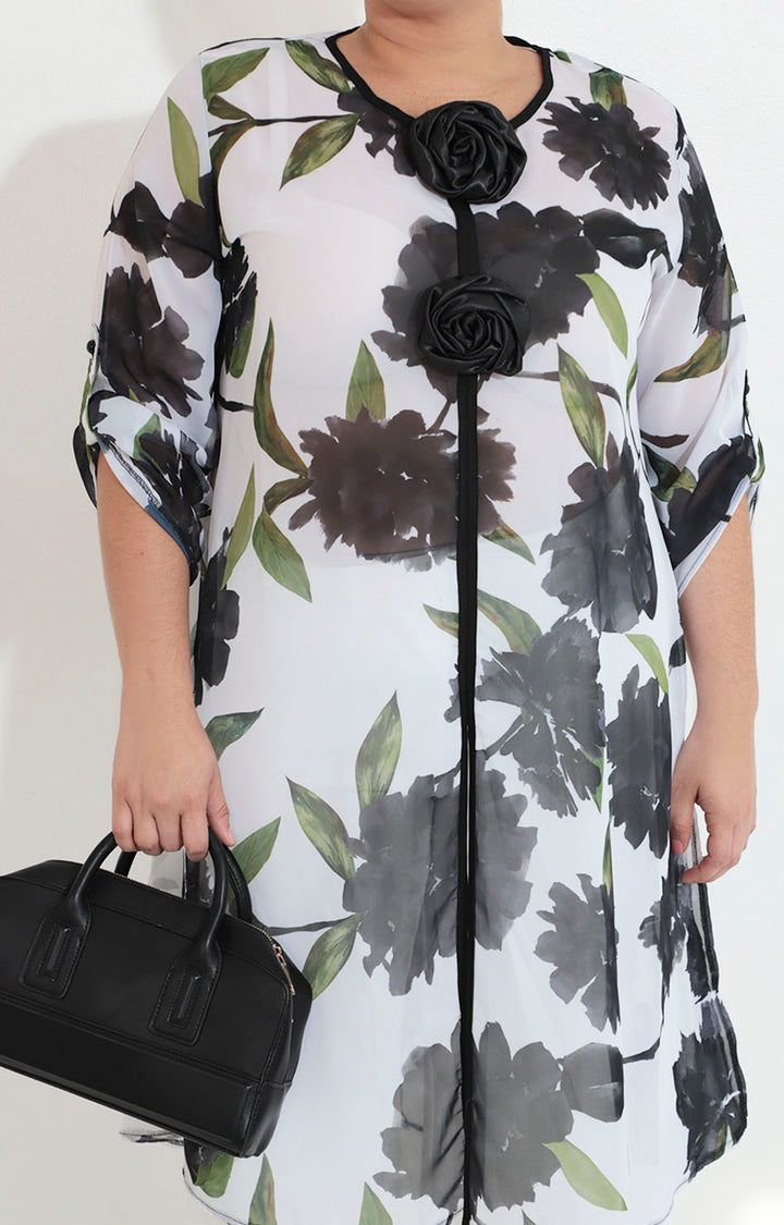 Blusón con flores negras - BLUSA XL Boutiquemirel 