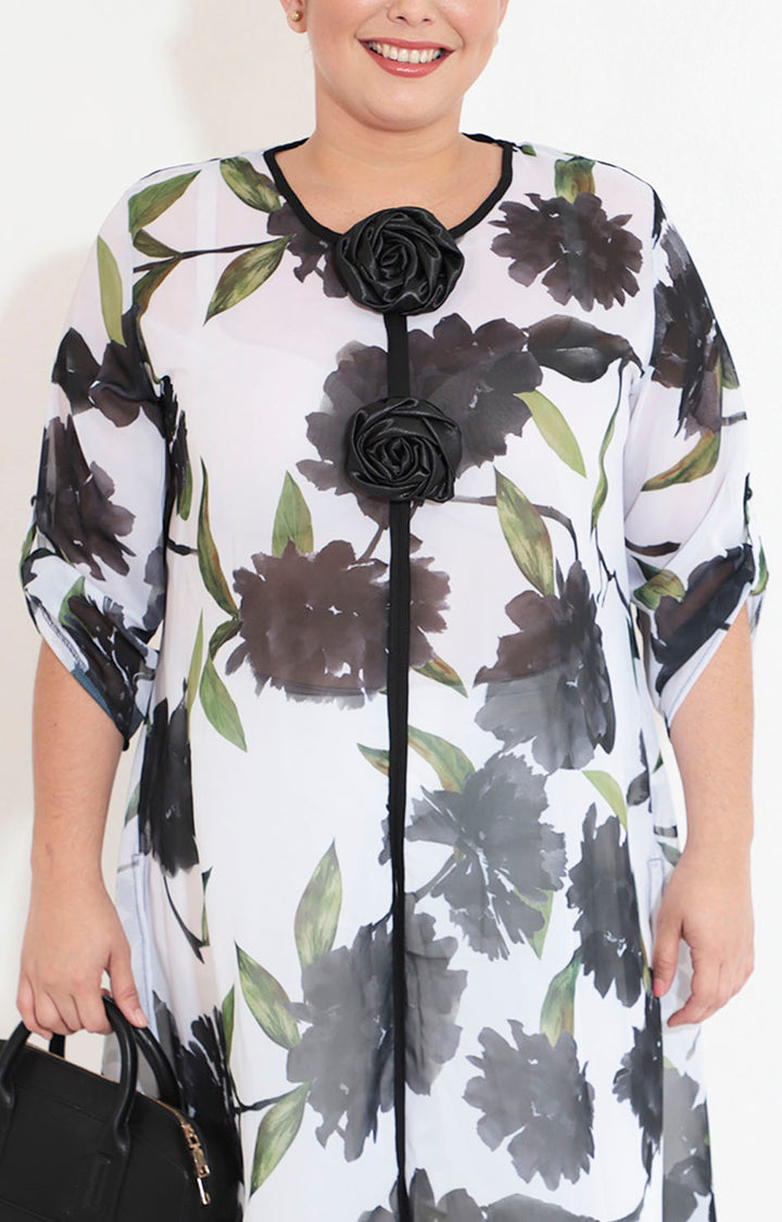 Blusón con flores negras - BLUSA XL Boutiquemirel 