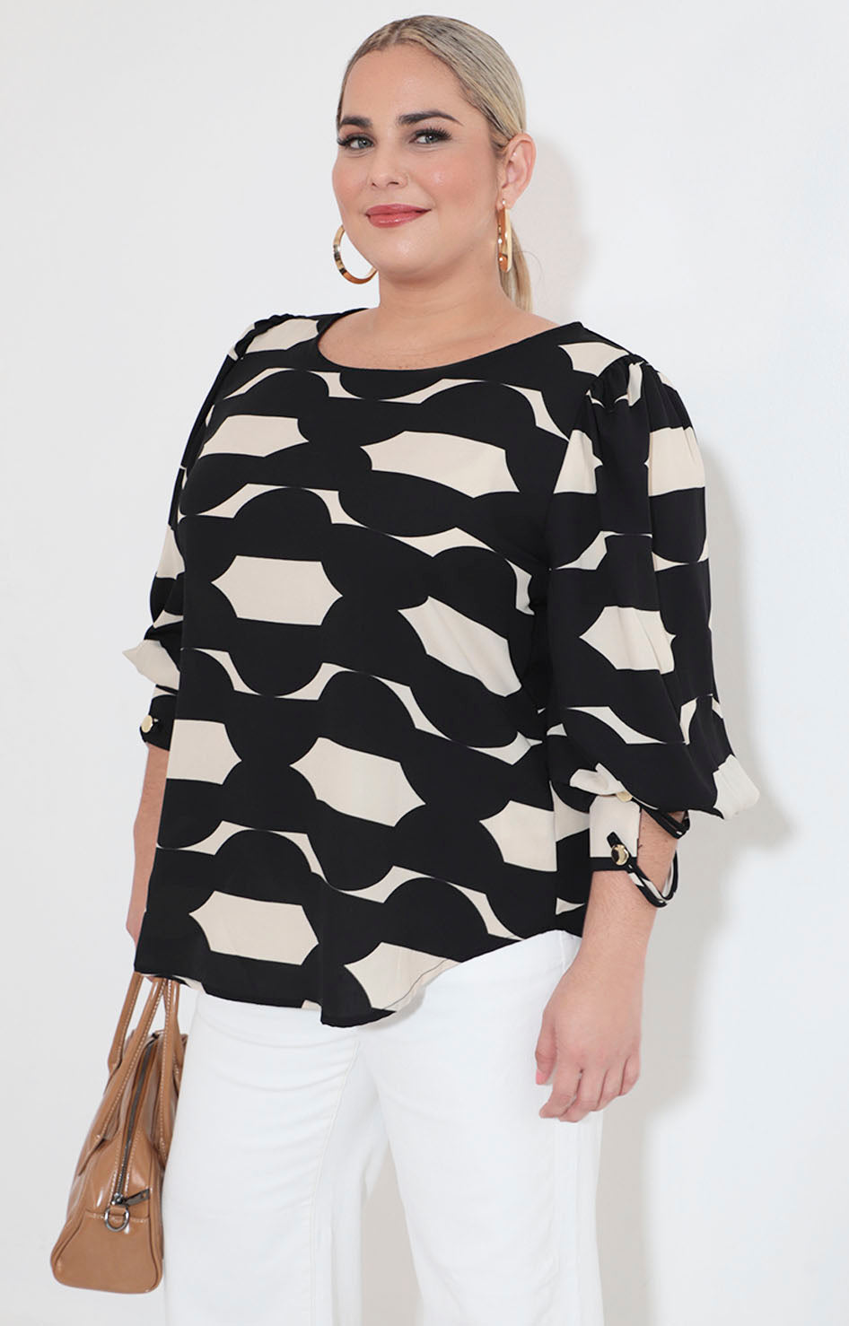 Blusa beige estampada - BLUSA XL Boutiquemirel 