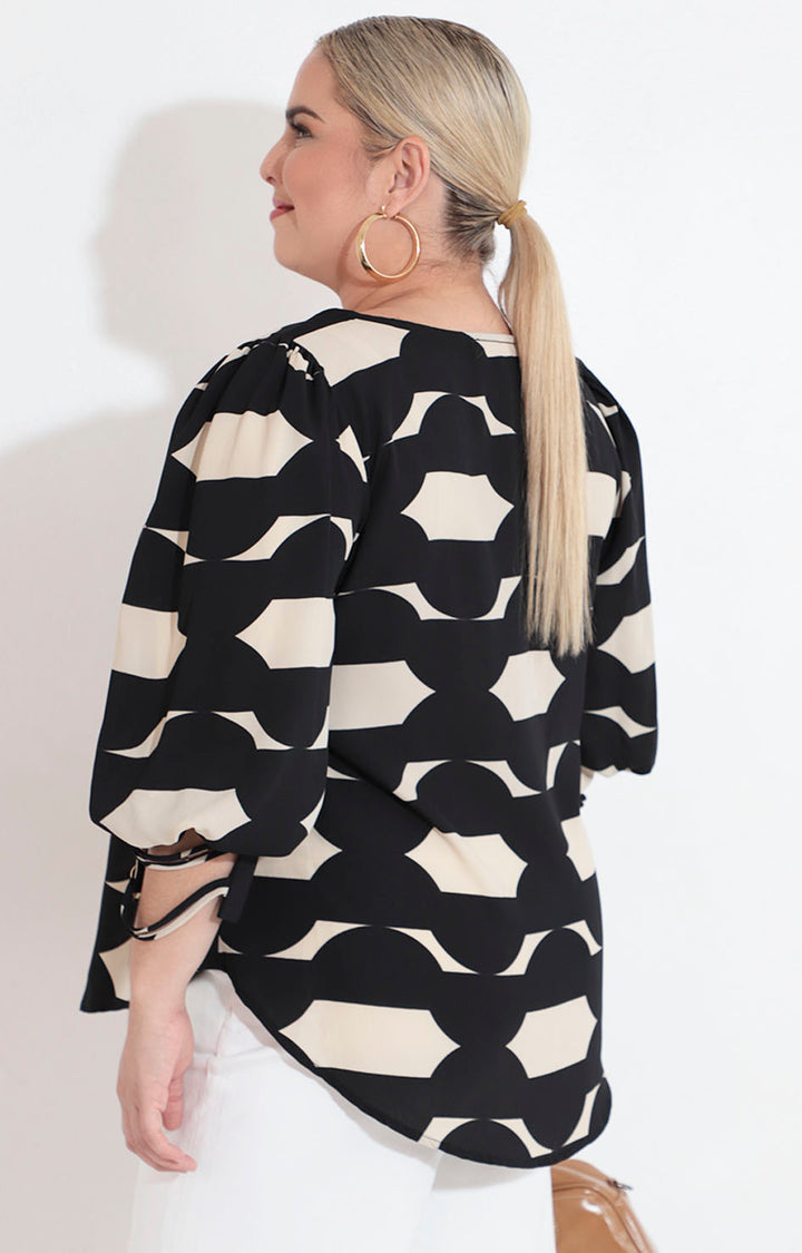 Blusa beige estampada - BLUSA XL Boutiquemirel 